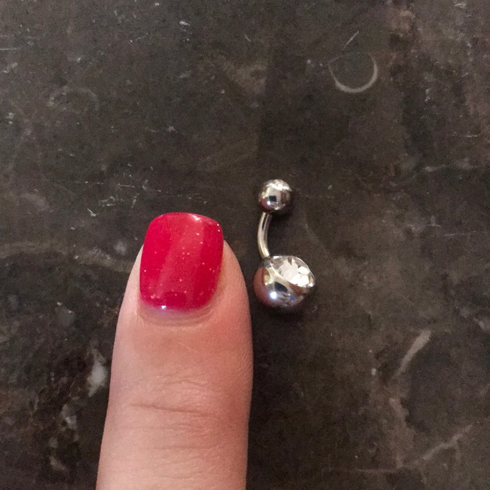 short bar belly ring never used